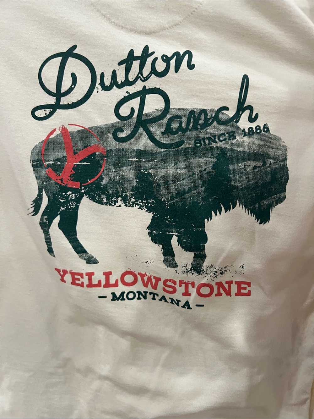 Dutton Ranch Yellowstone Long Sleeve Graphic Tee - White